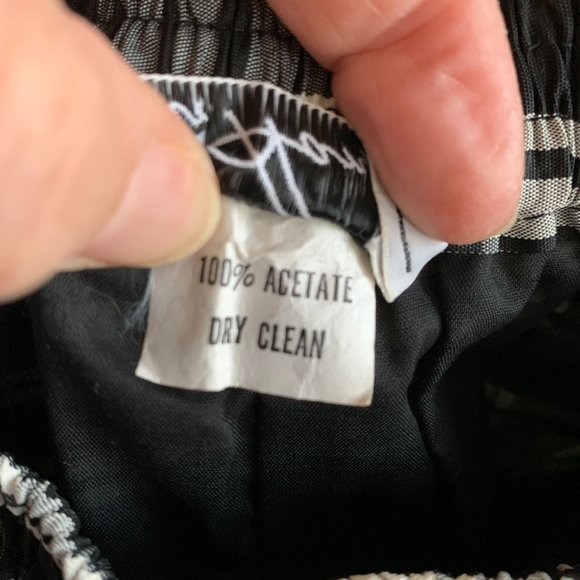Vintage Mr. Hank 100% Acetate Black & White Check Skirt w/ belt, Approx 8 - Picture 11 of 14